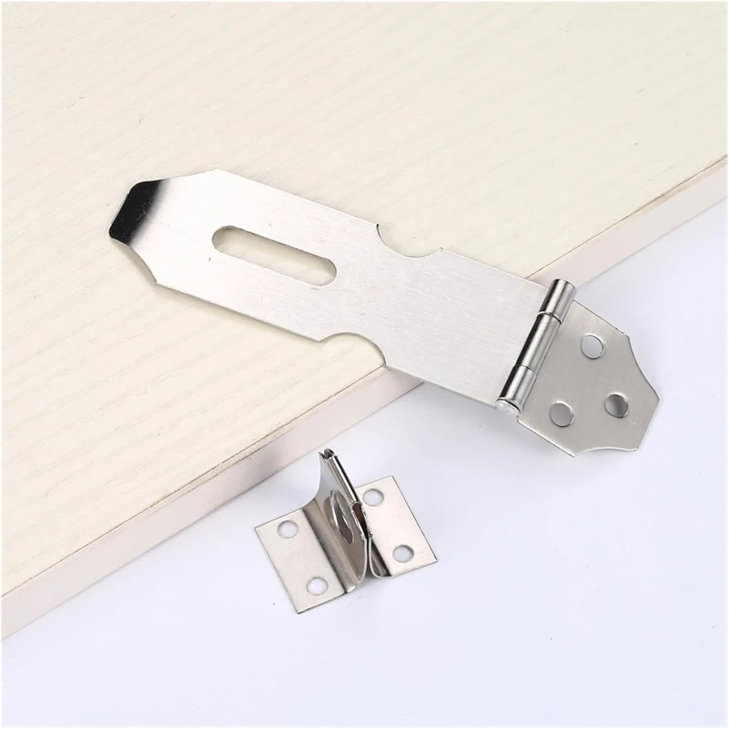 Hasp Latch 50pcs Silver Stainless Steel Lock, Padlock Plate for Doors, Drawers, and Cabinet for Door Gate Cabinets Etc(103 x 25)