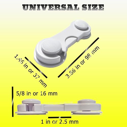 Miniatura 5 de Cerraduras de puerta de gabinete a prueba de bebés y seguridad infantil, paquete de 5 cerraduras de gabinete con adhesivo para cajones,