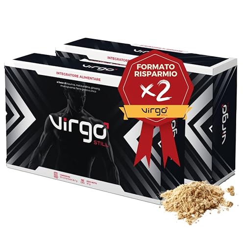 VirgoStill Maxi Formato Integratore per Uomo - Azione Istantanea e Prolungata per Aumentare Vigore, Prestazioni e Resistenza - 1200mg a Base di Taurina e Vitamine - 60 Compresse