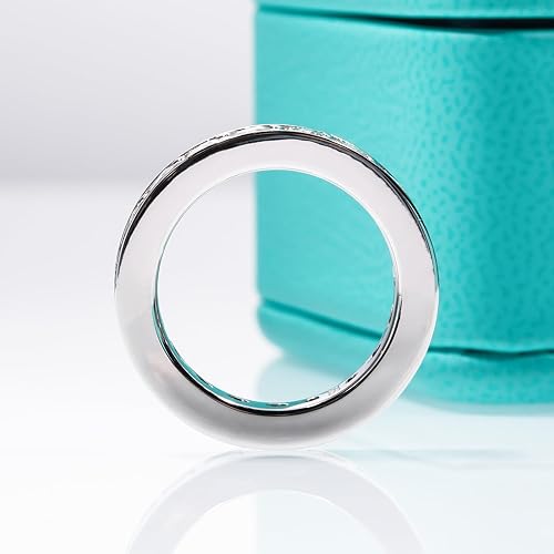 Miniatura 9 de AnuClub Anillo de boda de eternidad de moissanita, anillos de plata de ley 925 de color D para mujer con certificado