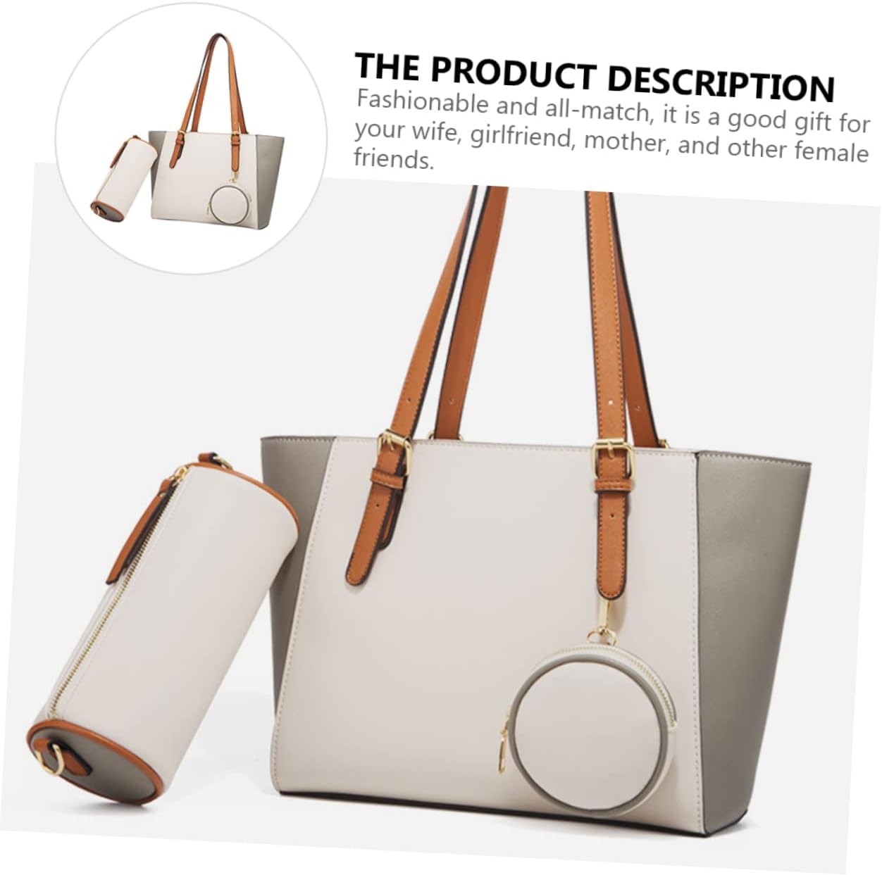 NOLITOY 1set Women Pu Handbag Wallet Single-shoulder Tote for Travel Shopping and Daily Use Lightweight Multi-pocket Design