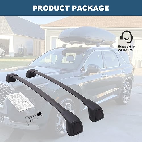 Vista 26 de Snailfly Barra transversal mejorada para Hyundai Santa Cruz SE SEL Premium Night Limited 2021-2025 portaequipajes superior de carga barra transversal