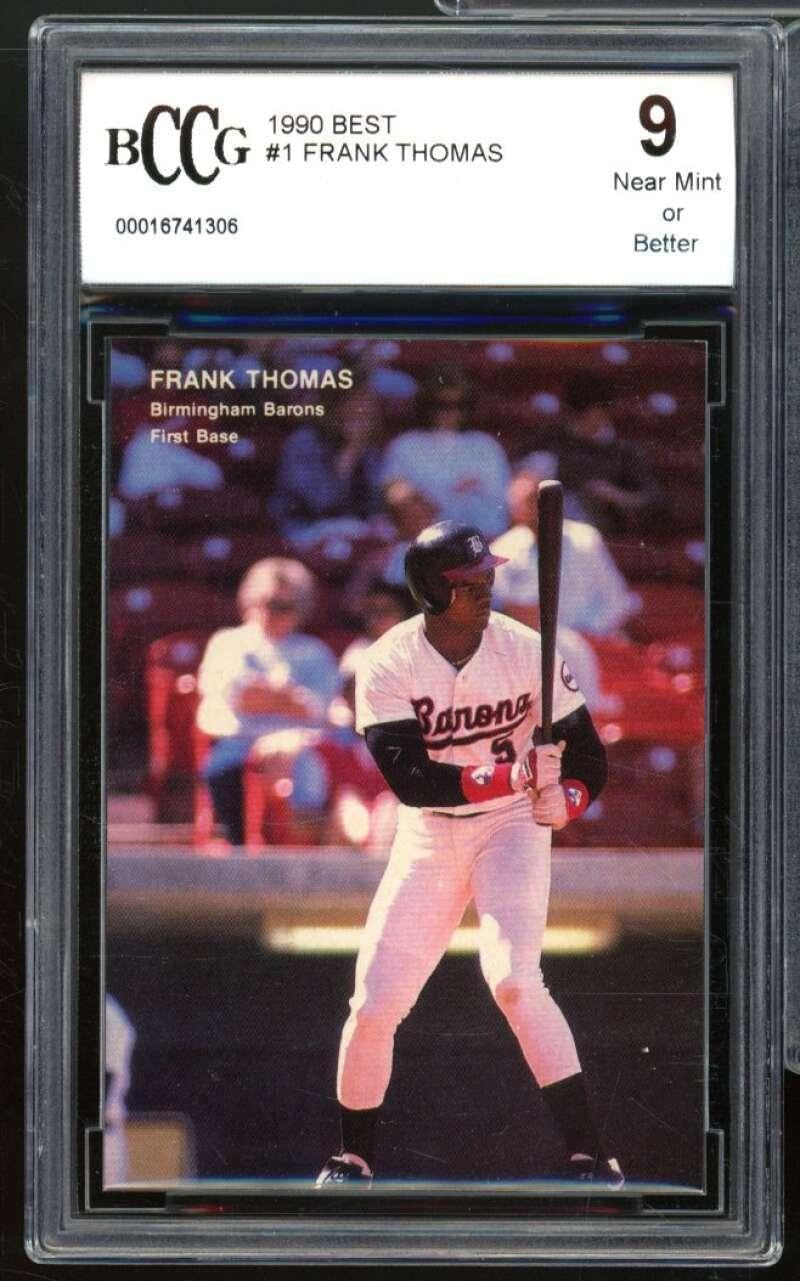 1990 Best #1 Frank Thomas Rookie Card BGS BCCG 9 Near Mint+ - Baseball Slabbed Rookie Cards
