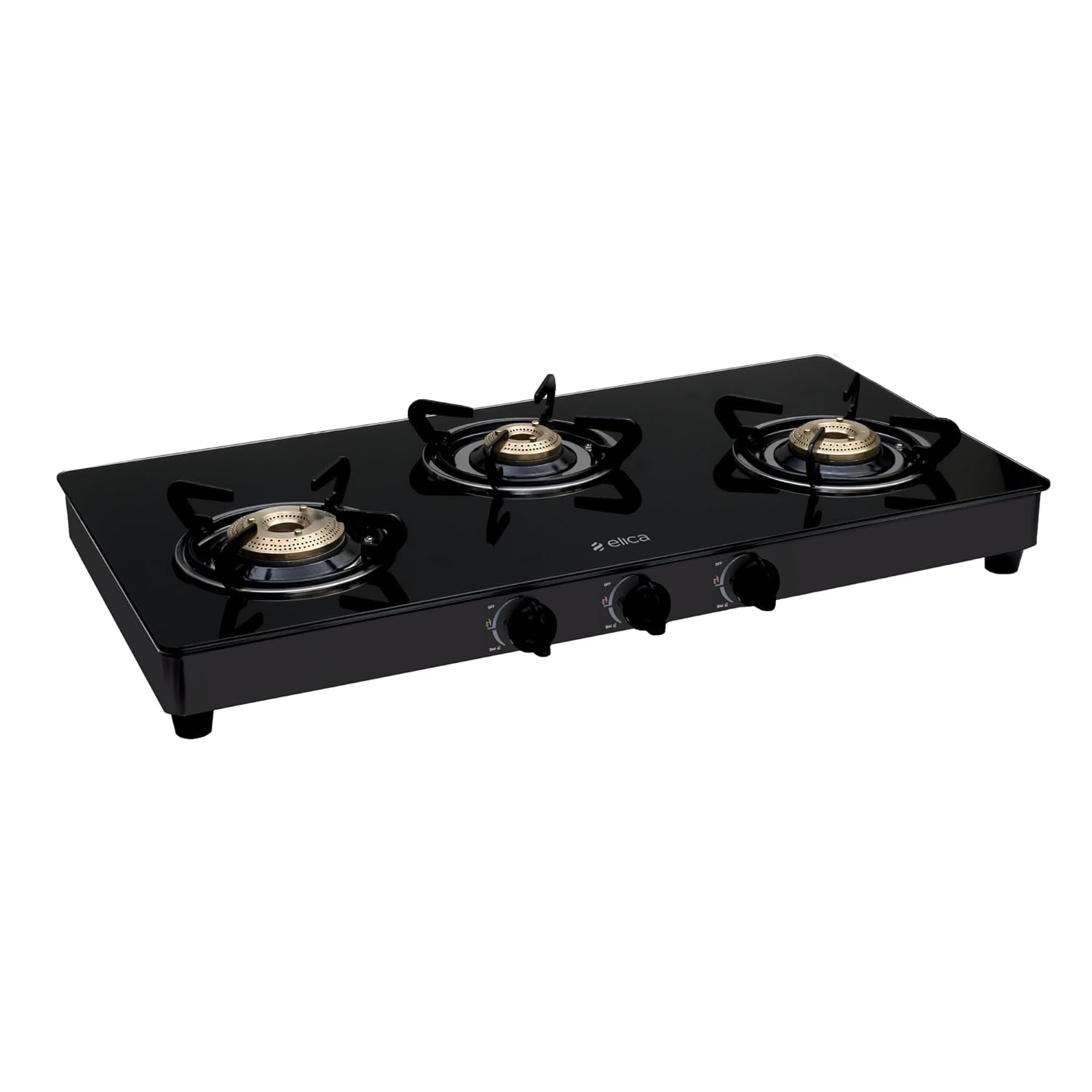 Elica Vetro 3 Burner Auto Ignition Gas Stove Glass Top 773 CT VETRO