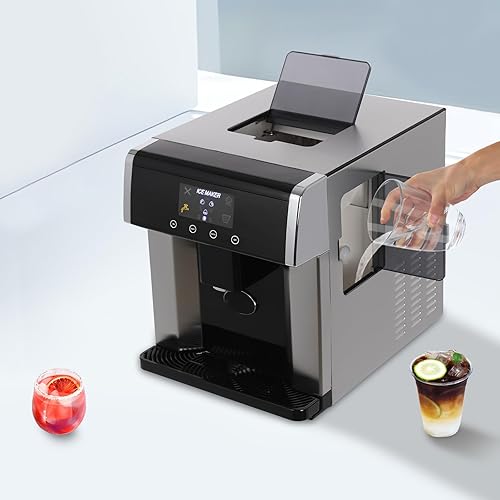 Miniatura 5 de Dispensador de agua 2 en 1 para encimera, máquina de hielo integrada, dispensador de enfriador de agua de 1.8 L, almacenamiento de 1.32 libras,