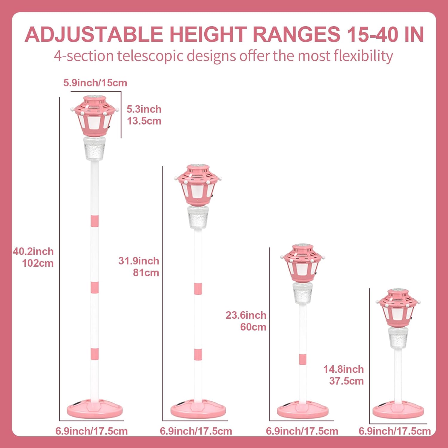 2 Pack Bubble Machine for Kids, Automatic Bubble Blower with Light & Rechargeable Battery, 40 Inch Adjustable Height Outdoor Toys for Party, Toddlers, Sibling Gifts (Includes 6 Solution), Pink