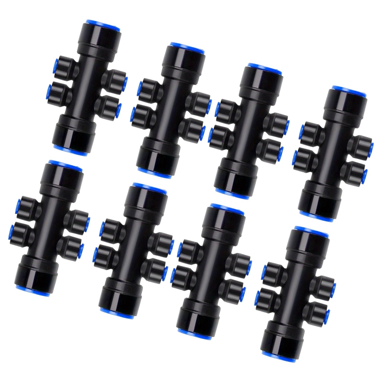 Yrohgkpn A 6 Way Drip Irrigation Splitter 1 / 4Inch Water Flowing Control Fitting Pipe Connector Tube Quick Fitting Push Hose Saving Irrigation