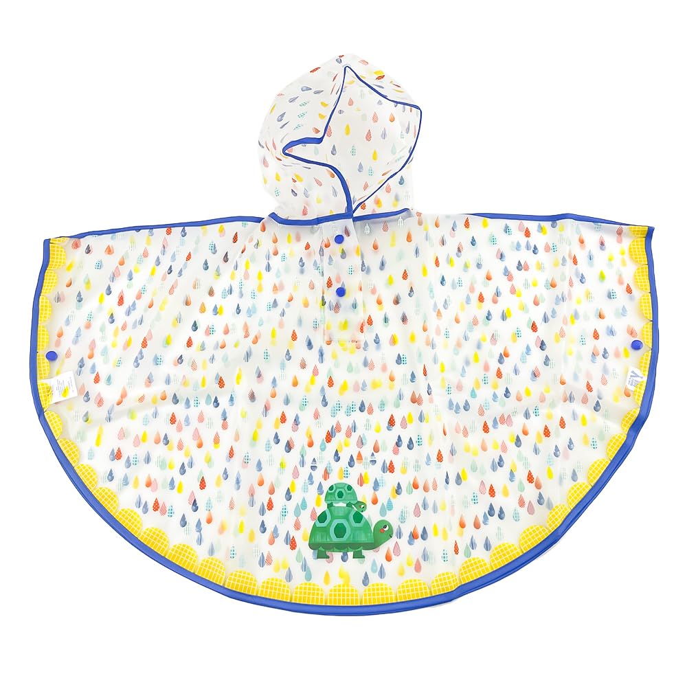 Djeco Lifestyle Poncho da Pioggia Tartaruga Taglia XS 90-110 cm, Gioventù Unisex, Multicolore (Multicolore)