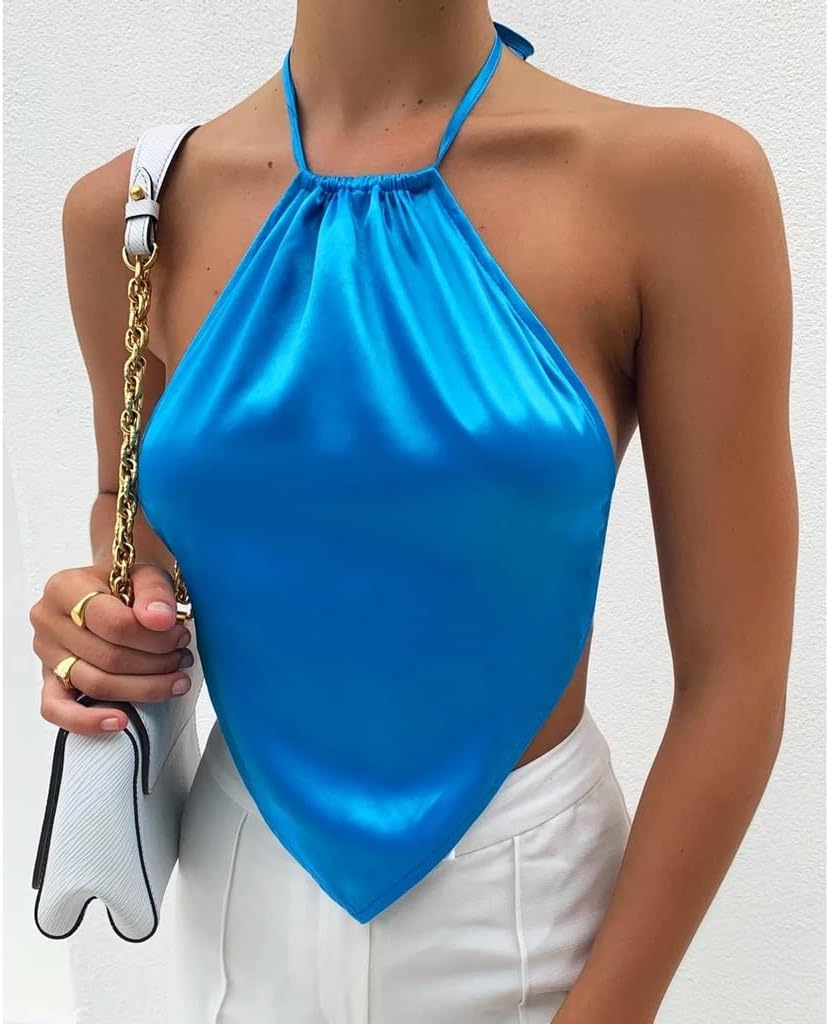Opens Back Tops Women's Satin Camisole Party Lace-Up Tank Tops Camisole Wrap Tops Tank Tops