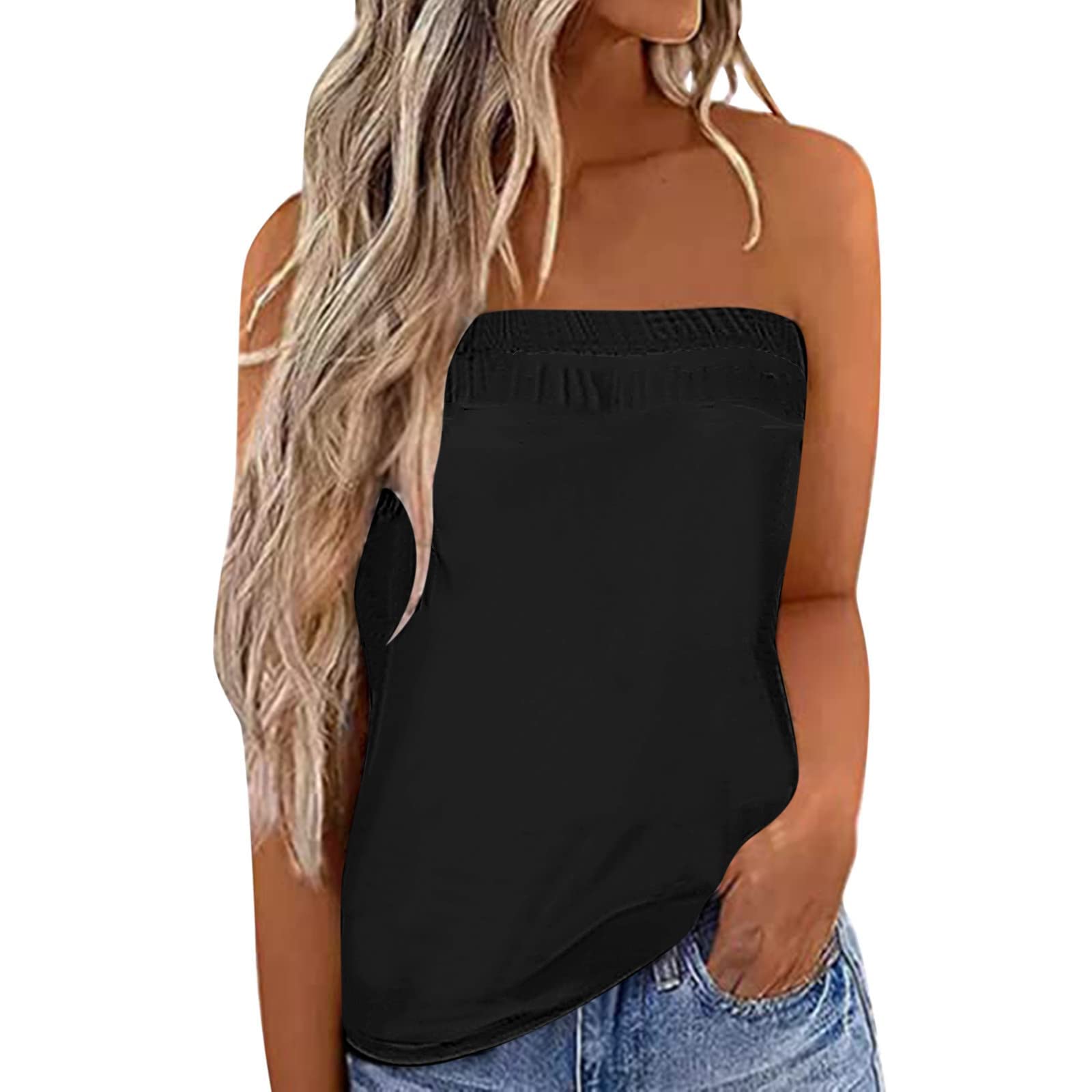 NUSGEAR 2023 Mujer Camiseta sin manga, verano Chaleco sin tirantes Suelto Colores sólidos Moda Casual Tanktop Fashion Tank Holder Chaleco Top Ropa Interior Blusa Sexy Basic Camisa T shirt tee Vacaciones Playa