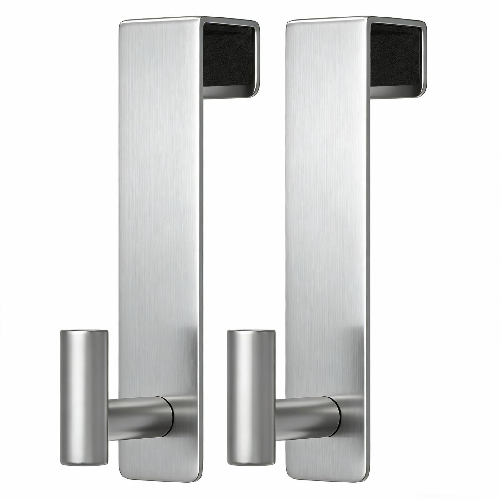 PMMASTO Door Hooks for 1-3/4 Inch Doors, Silver- 2 Pack, T Shape