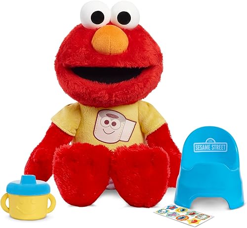 SESAME STREET Potty Time Elmo - Peluche sostenible de 12 pulgadas, sonidos y frases, herramienta de entrenamiento para ir al baño, juguetes para