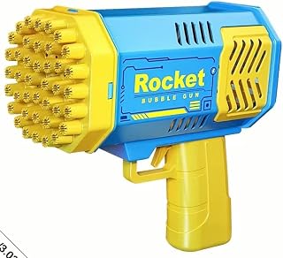 Bubble Machine Gun for Kids 40 Holes Rocket Launcher Bubble Blaster Outdoor Bubble Blower Gun Toys with Colorful LED Bubble Maker with Rich Bubbles for Toddler kids Boys Girls Adults Party Favor