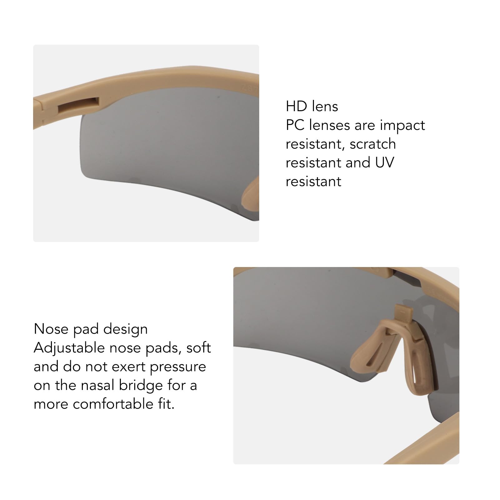 SUNGOOYUE Gafas Militares con Protección UV, Prevención de Arañazos y Lentes HD para Hombres y Mujeres, Gafas de Tiro Cómodas y Resistentes Al Viento para esquí, Ciclismo, Escalada en Roca