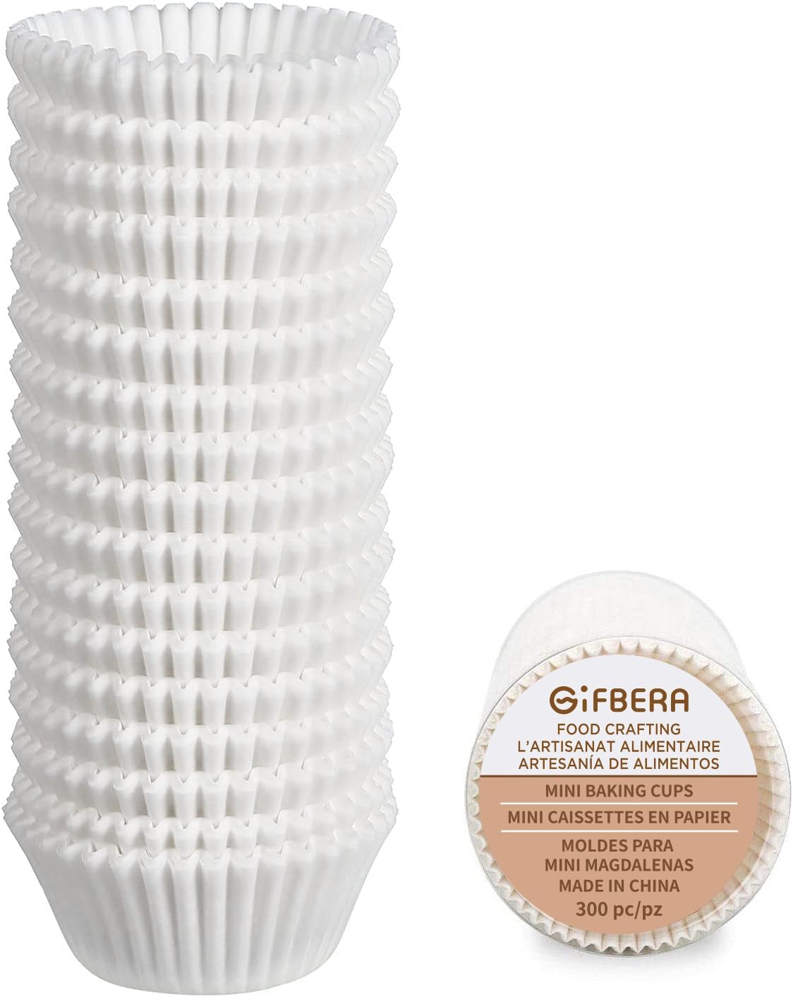 Gifbera White Mini Cupcake Liners Parchment Paper Small Muffin Baking Cups