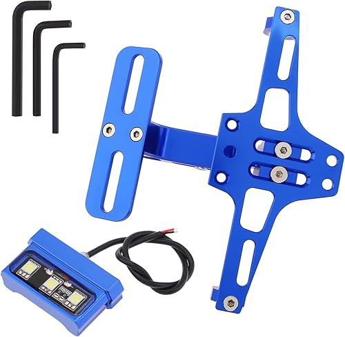 Miniatura 3 de Windance Soporte de placa de matrícula de motocicleta, kit de eliminador de guardabarros ajustable universal, soporte de aluminio CNC con luz LED