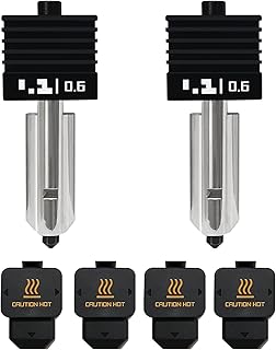 HzdaDeve 2-Pack 0.6MM P2S/H2D/H2S Combo Hotend Druck Kopf Hot End Kit Extruder Upgrade Hochtemperatur gehärtete Stahldüse mit 2PCS Silikon Abdeckung Socke für Bambu Lab H2D Combo/A1/A1 Mini 3D Drucker