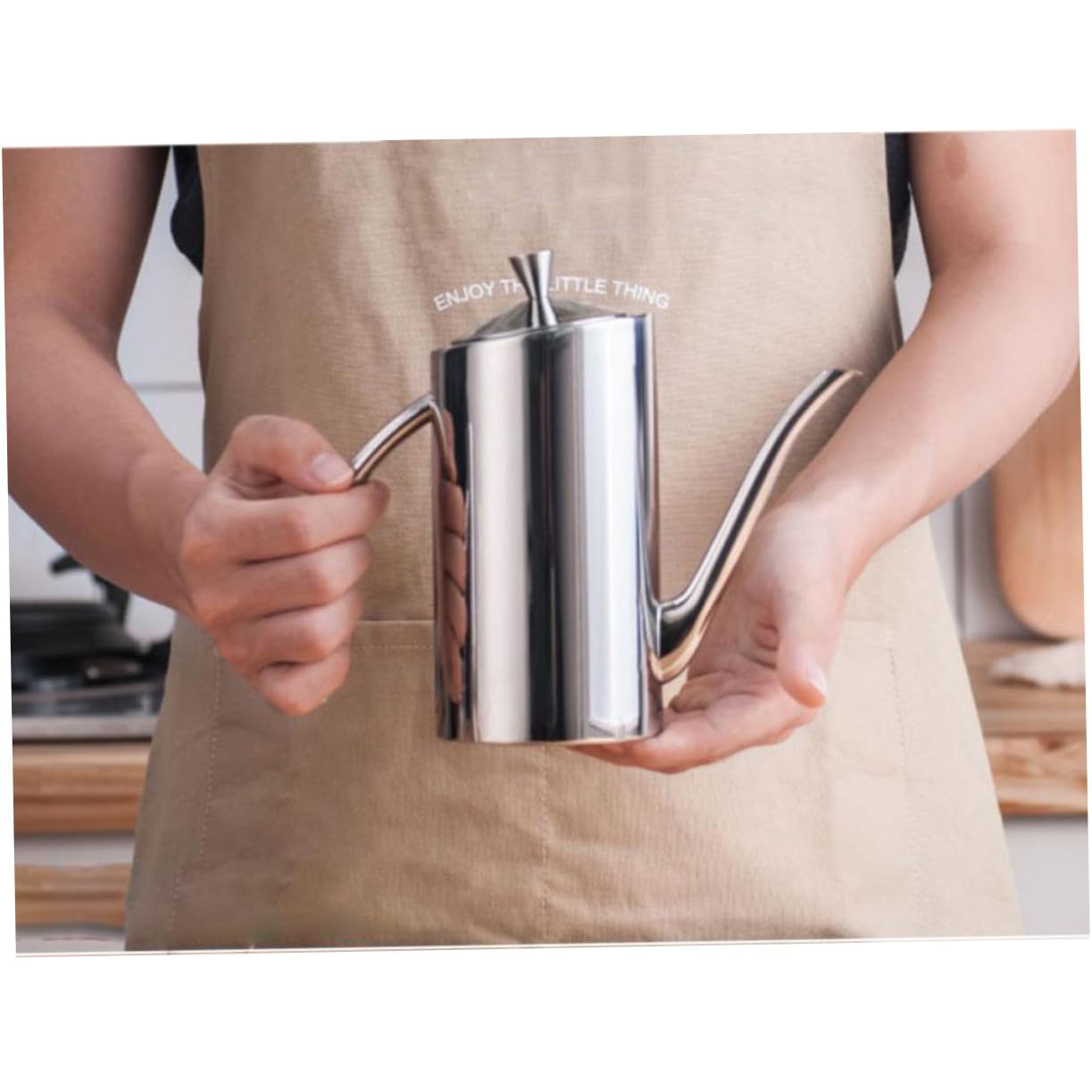 NOLITOY Botella Dispensadora de Aceite de Acero Inoxidable de Anti-goteo con Tapa Protectora Diseño Prueba de Fugas para Aceite Vinagre y Salsa para Cocina y Restaurante