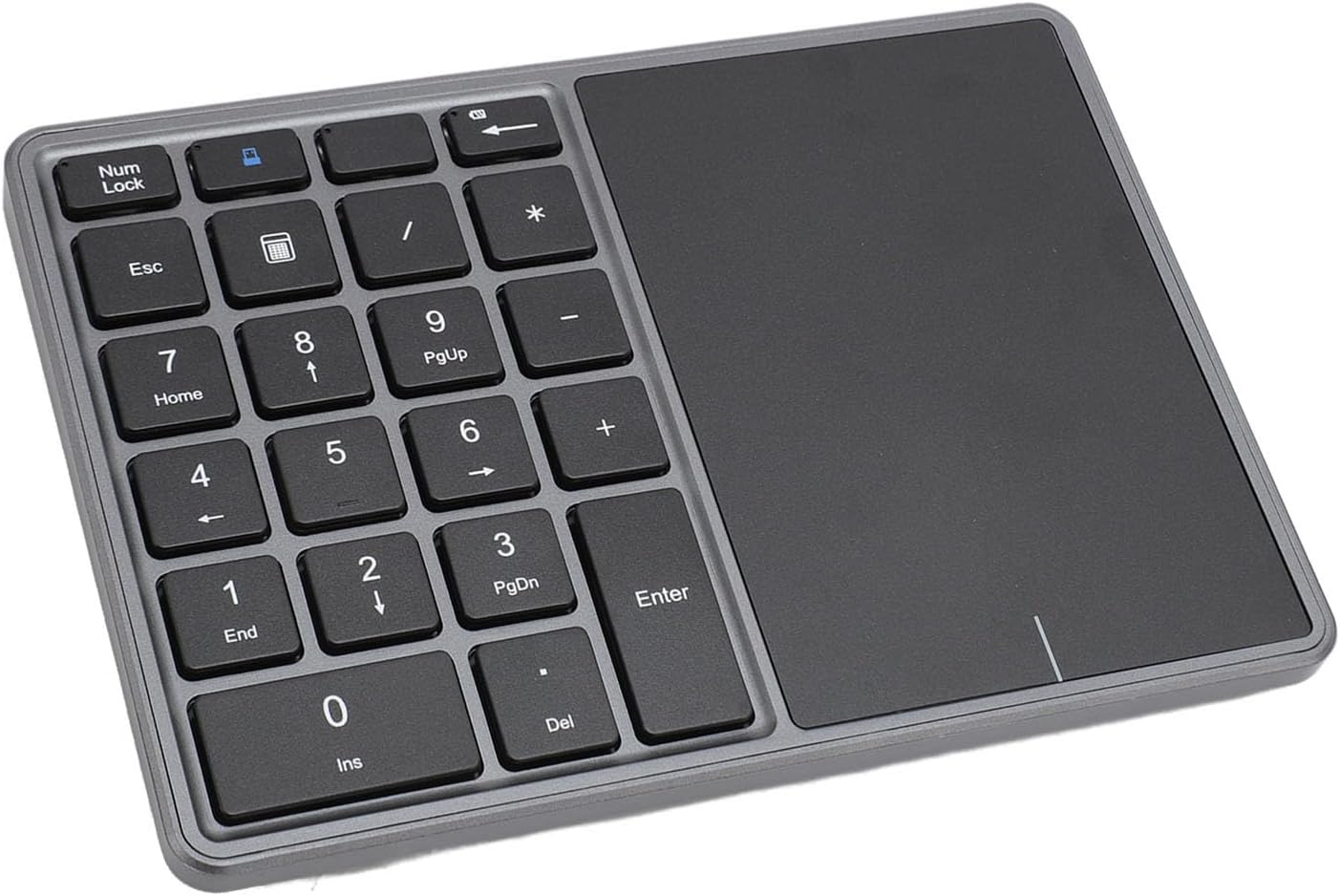 Yoidesu Wireless Numeric Keypad, Bluetooth 4.2 2.4G Wireless 22 Keys Number Pad with Touchpad, 500mAh Battery Num Pad for Laptop, PC, Desktop (Dark Gray)