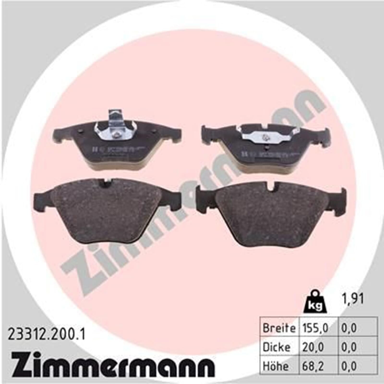 Zimmermann Sport Bremsscheiben + Beläge vorne + hinten | 150.3403.52+23312.200.1+150.3405.52+23732.170.1 Kompatibel mit 5 (E60)