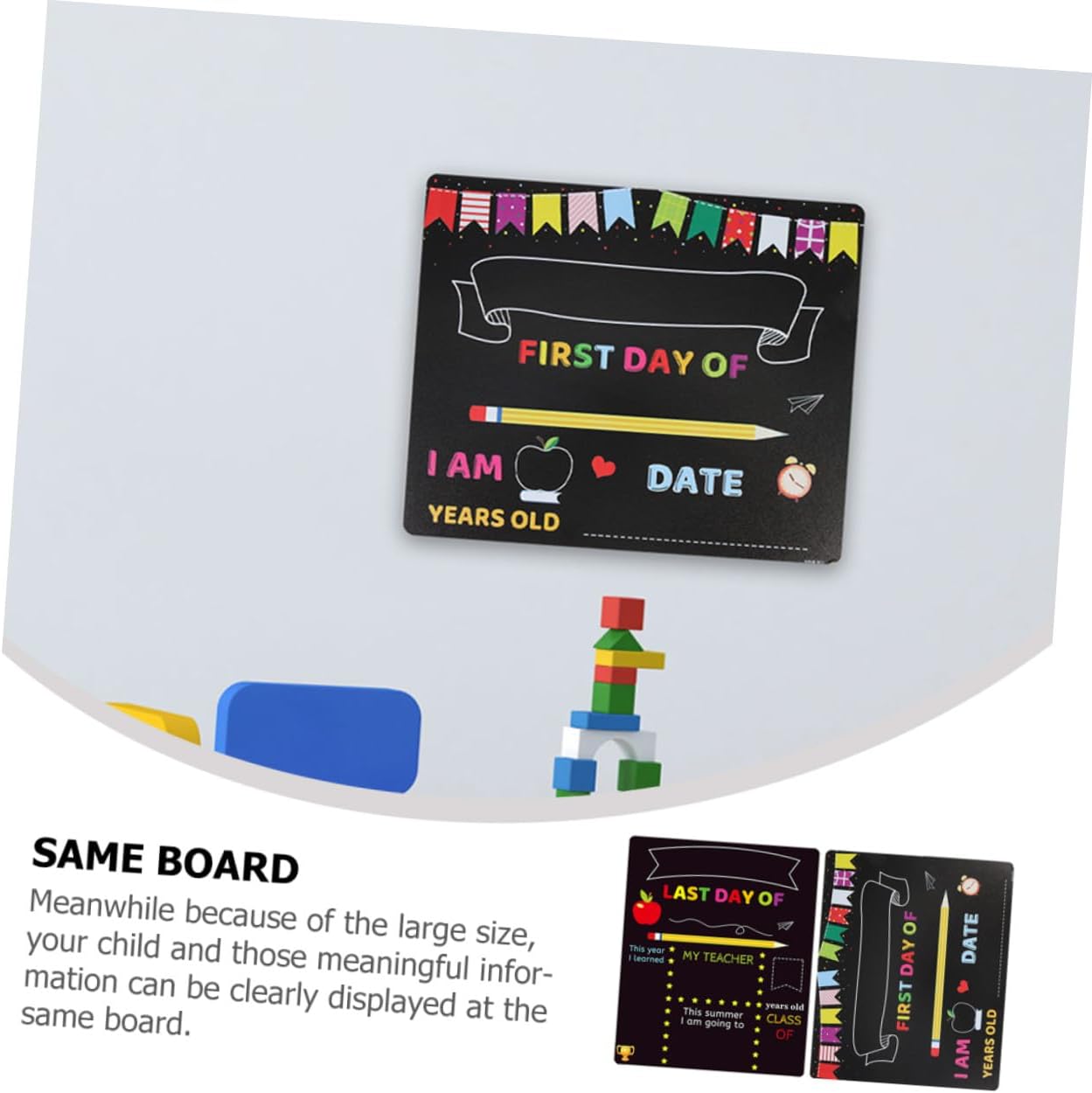 Milisten 2pcs ’s Writing Chalkboard and Preschool School Sign Board, PVC Plastic Erasable Message Board for Kindergarten and Elementary Classroom Use