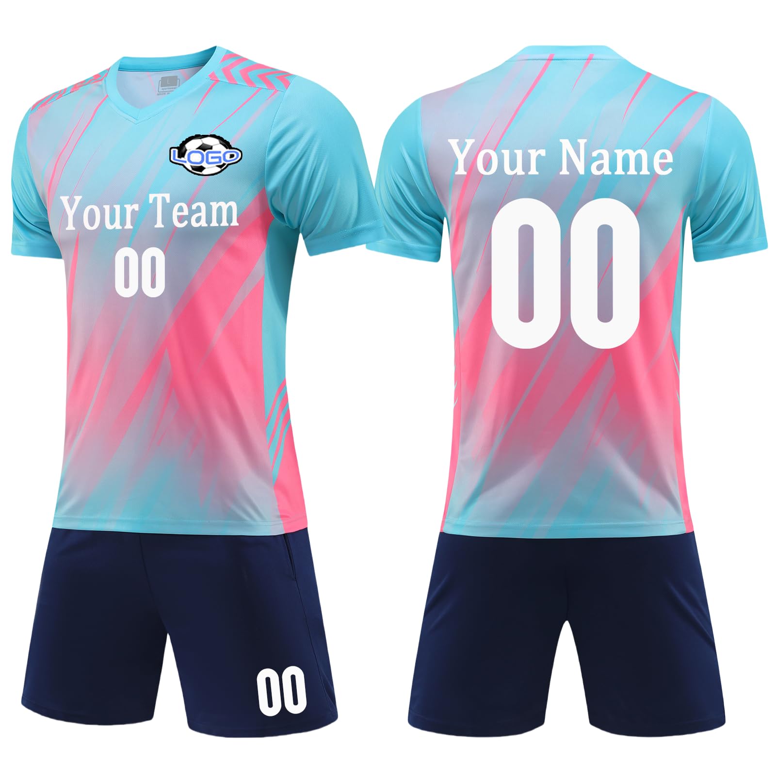 OXOQAQ Personalized Soccer Jersey for Kids Youth Men Custom Jersey Soccer with Name Number Logo Soccer Uniform