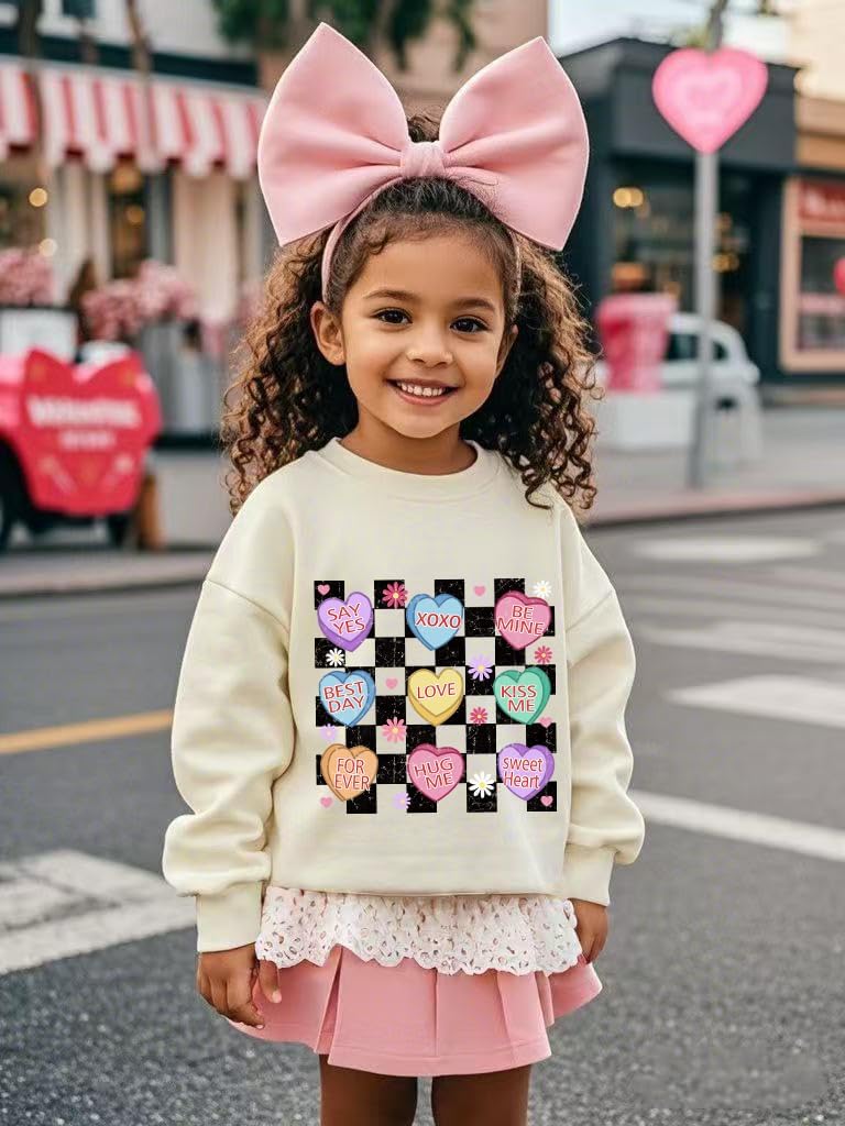 Girl Boy Valentine Sweatshirts Love Print Shirts Long Sleeve Kids Hearts Tops 2-12 Years - Image 3