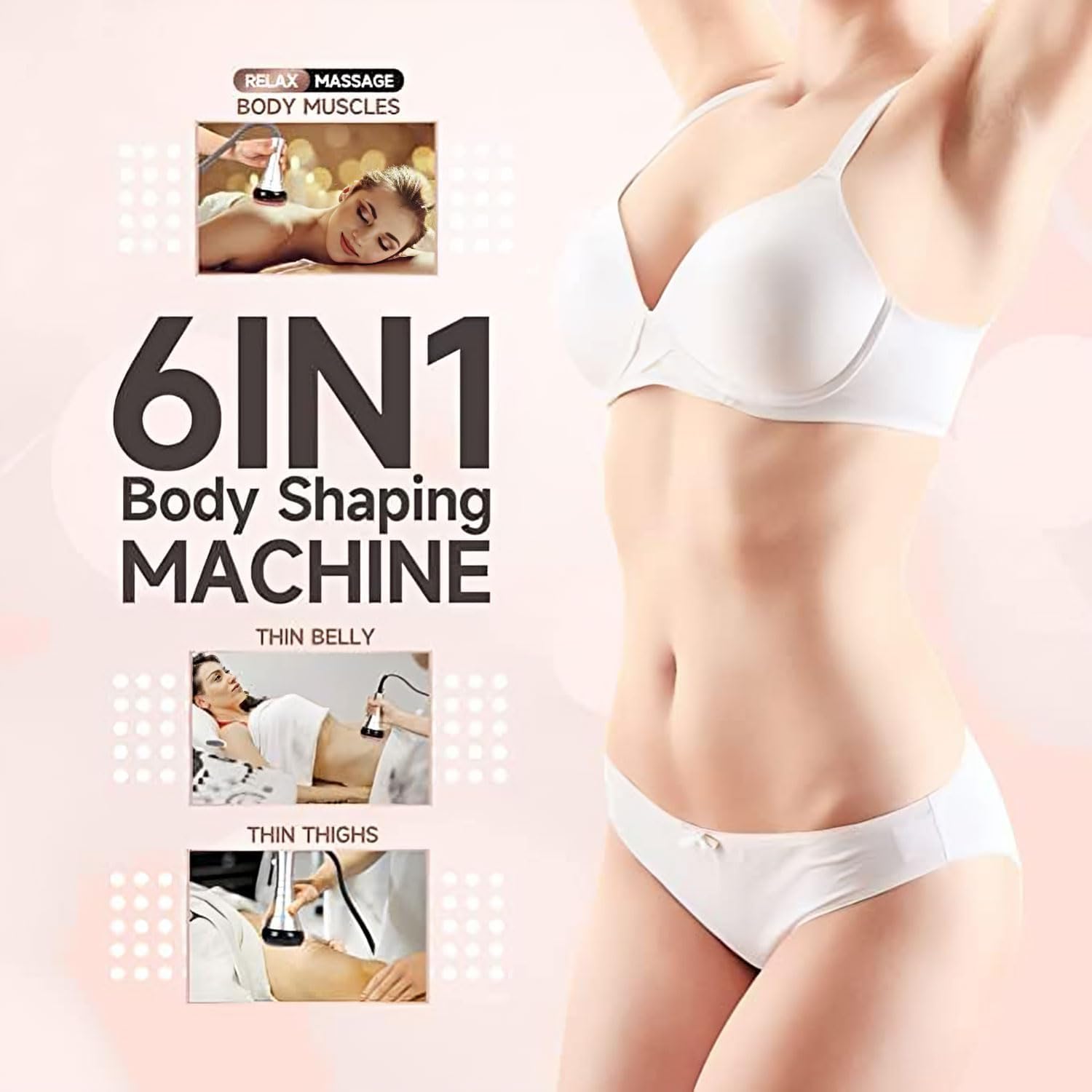 6 In 1 Macchina Cavitazione 40k massaggiatore professionale a radiofrequenza Ultrasuoni Lipolaser Dispositivo Bellezza Vuoto per Cura Del Viso Corpo Scultura Anticellulite braccia vita coscia