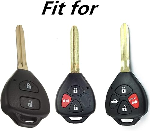 Miniatura 2 de Funda de silicona de fibra de carbono negra de 2 3 4 botones para Toyota Camry Avalon Corolla Matrix RAV4 Venza Yaris 4Runner Land Cruiser Scion iQ