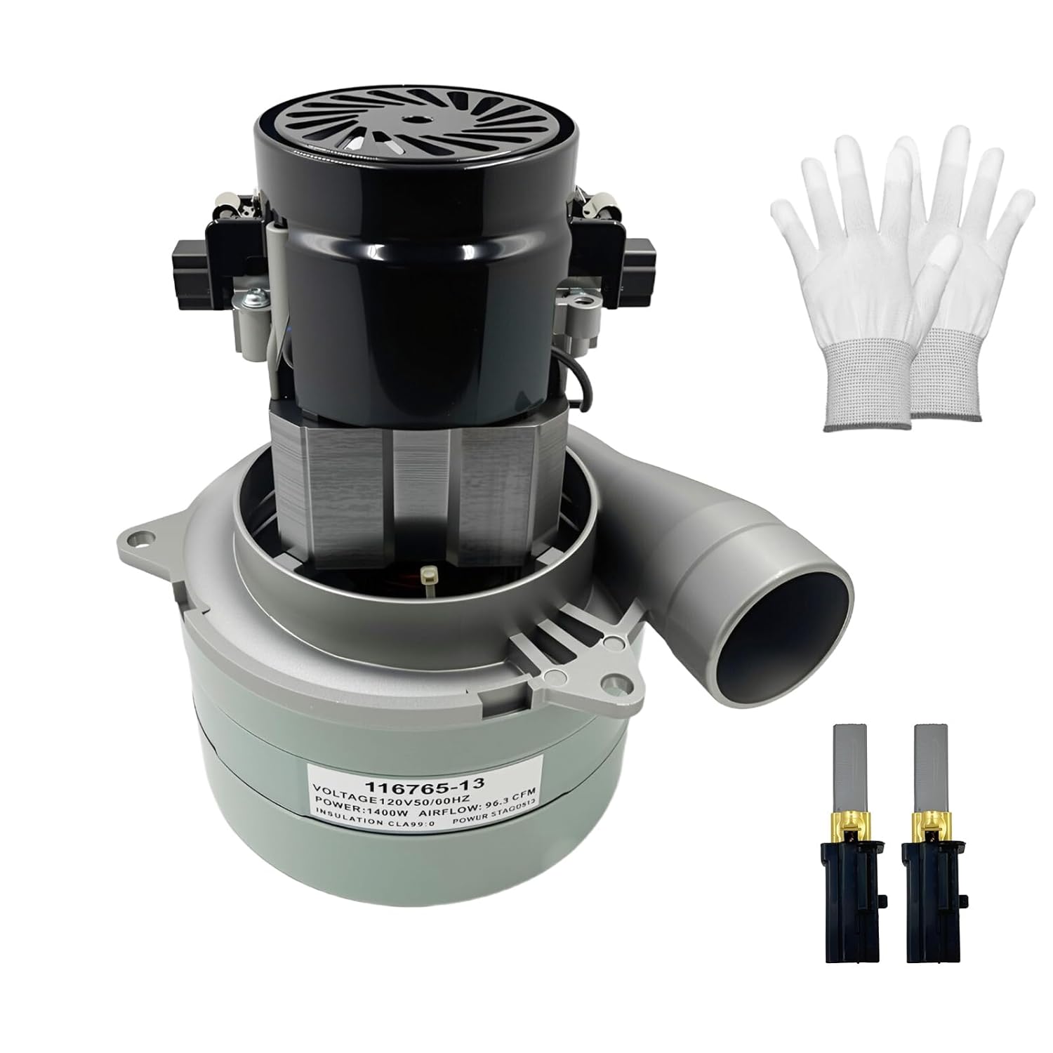 116765-13 116765-00 Central Vacuum Motor, 5.7 Inch 120 Volt B/3 Stage Tangential Bypass