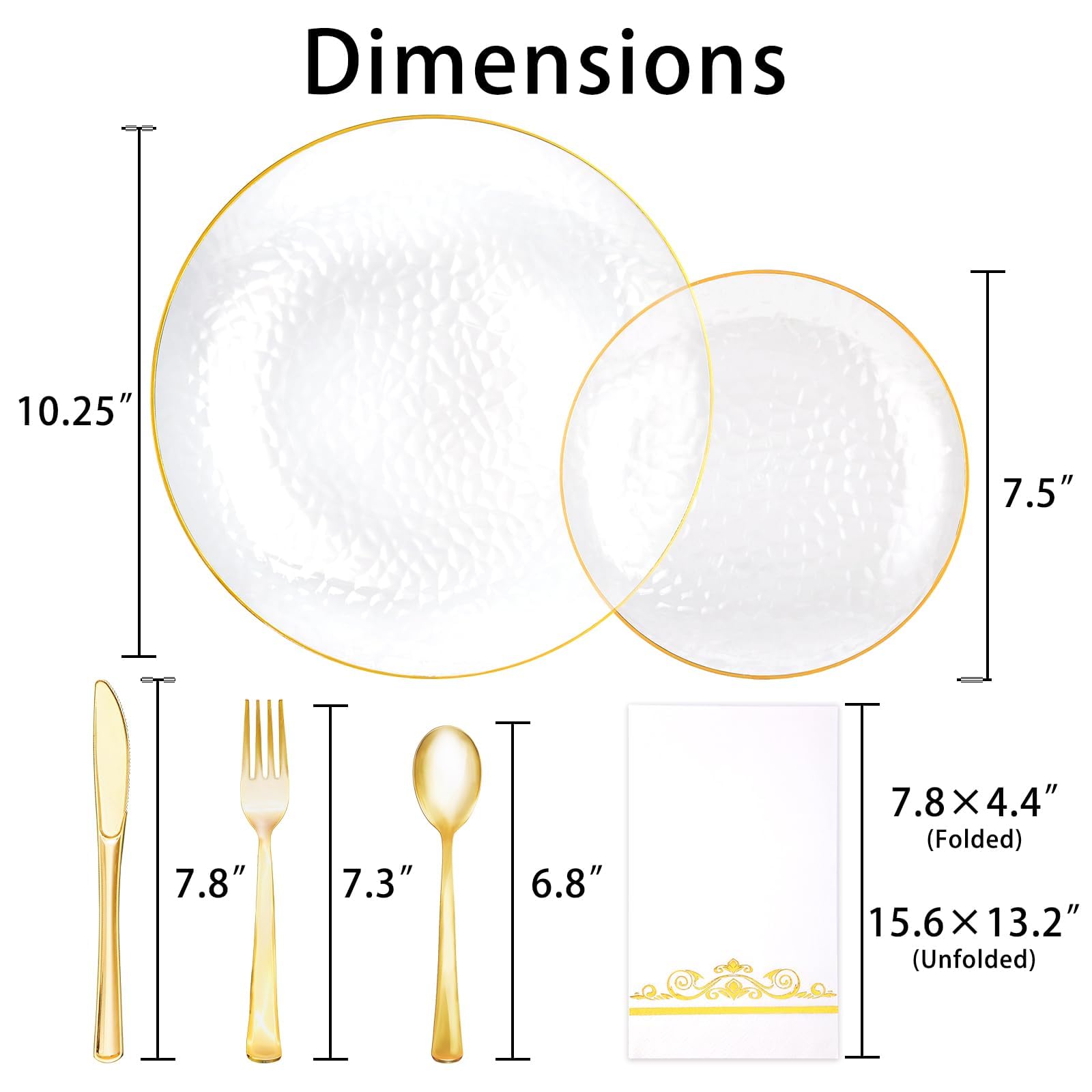 Luxury Disposable Plates - 25 Guest Dinnerware Set -2 Luxury Disposable Plates - 25 Guest Dinnerware Set -2