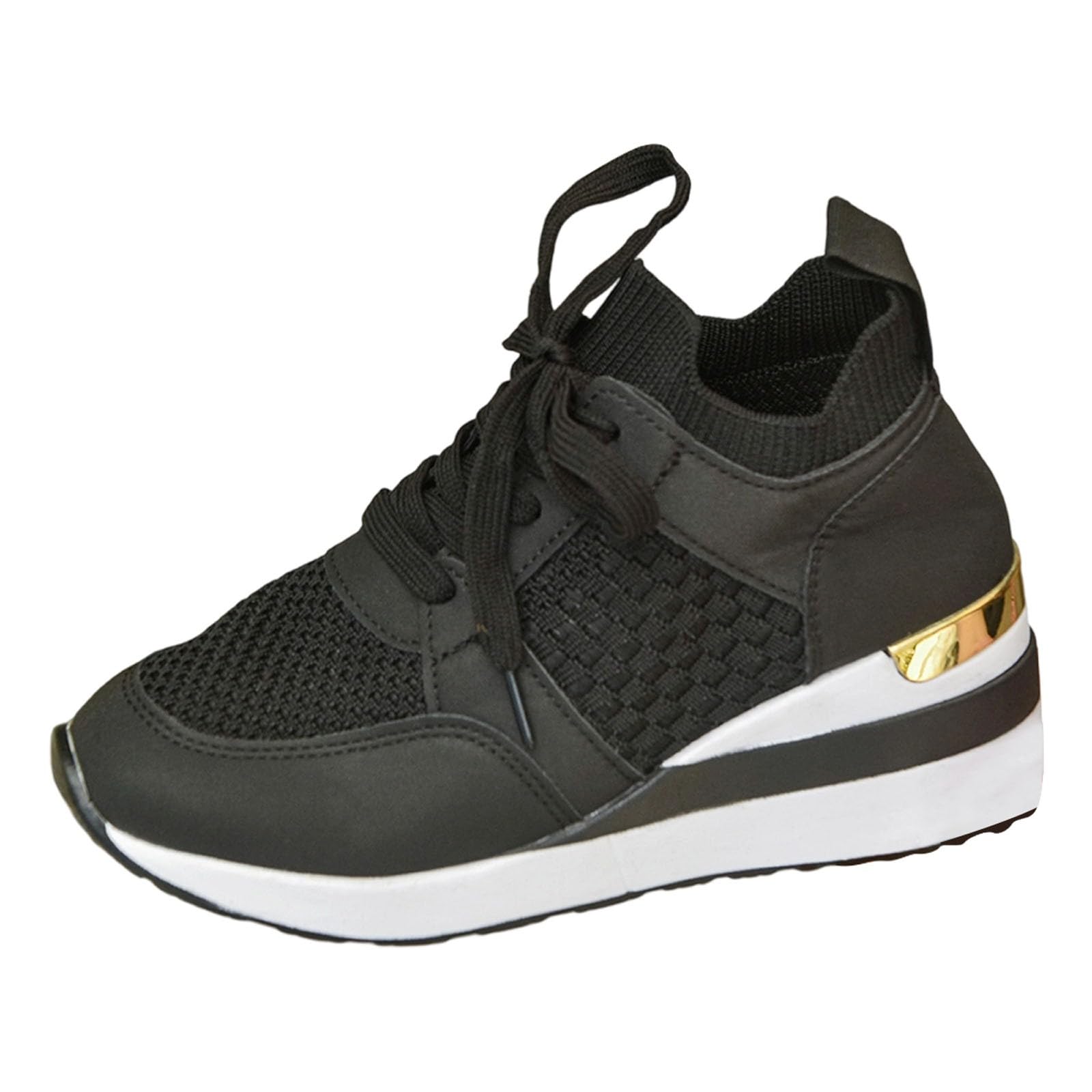 Chaussures confortables femmes baskets de course noires et souples - 8