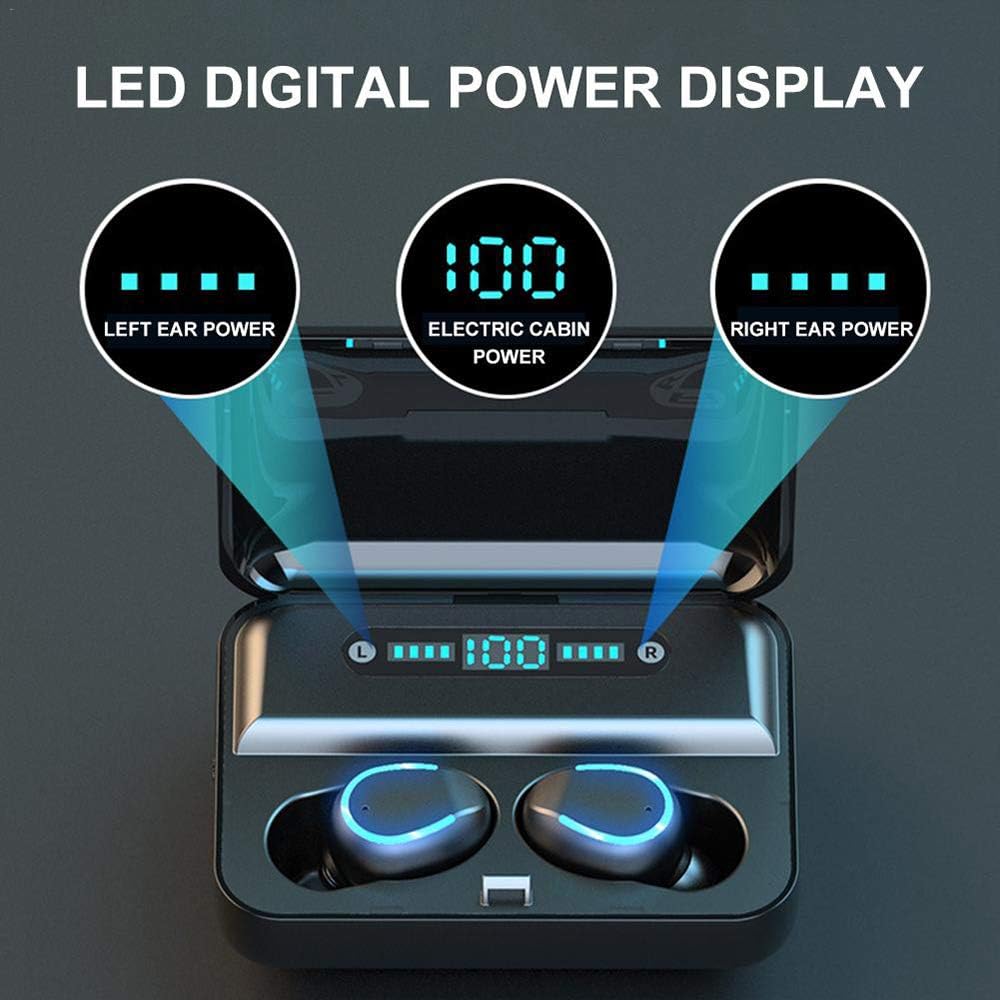 ❤ Crаzу Dеаlѕ DukeIo True Wireless Earbuds with LED Display, Bluetooth 5.0 Noise Cancelling Headset with 2000mAh Charging Case, Waterproof Headphones for Sports/Working/Office