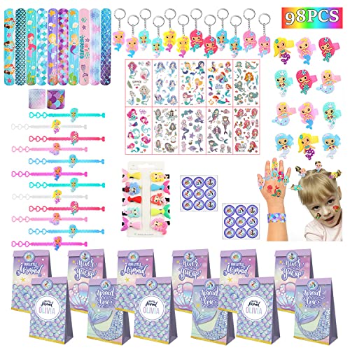 HIQE-FL Favor Set Sirena Party,Sirena Pulsera de Silicona,Sirena Party,Relleno Piñatas Sirena...