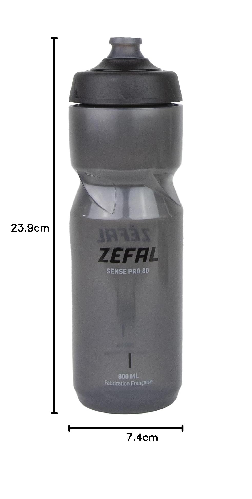 ZEFAL Sense Pro 80 Black Smoke Pack - Zestaw dwóch kanistrów rowerowych - Lekka i wodoodporna butelka na rower górski - wyprodukowano we Francji, 2 x 800 ml