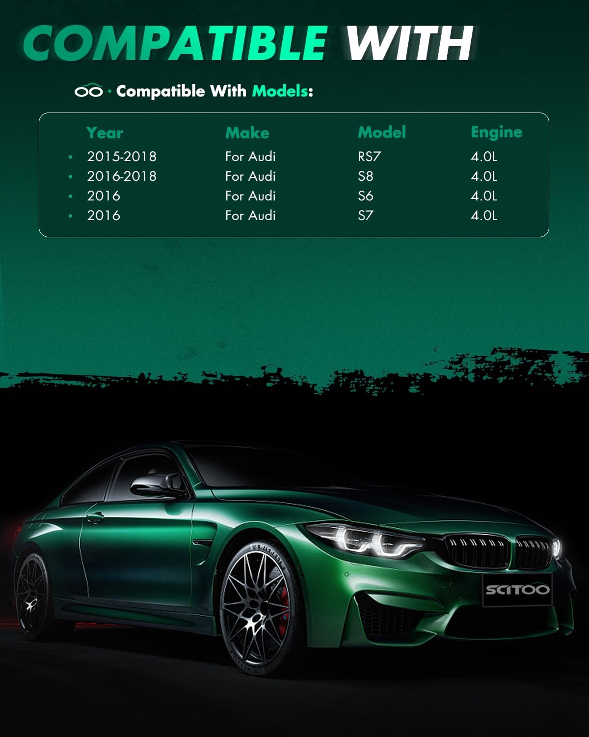 SCITOO 8 ignition coils + 8 iridium Spark Plugs 2015-2018 RS7 4.0L2016-2016 S7 4.0L 2016-2017 S8 4.0L 2015-2015 S8 4.0L Built After 3/30/15 079905110N,079905110J,UF766