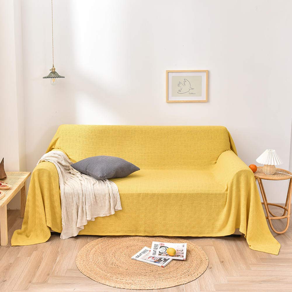 Manta de algodón suave para bebé, manta versátil para chal, funda de sofá de color sólido, protector de cojín todo incluido para guardería y hogar, cúrcuma, 180 x 270 cm