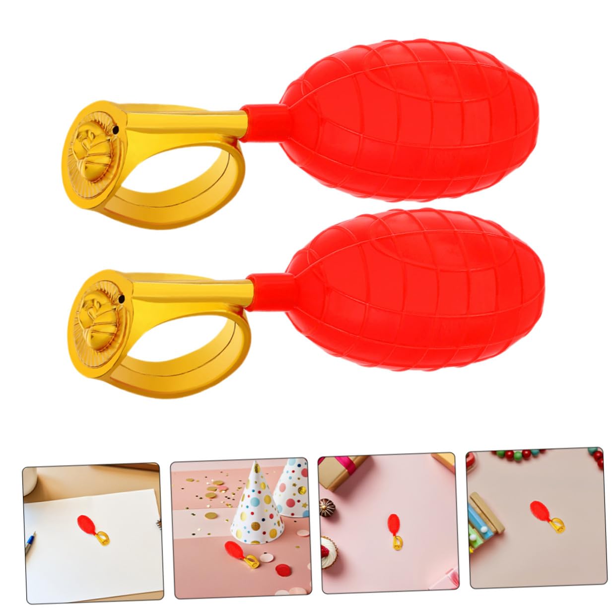 Hohopeti 16 Pezzi Anelli Spray Scherzi Acqua Rossi in Plastica Resistenti per Feste, Giochi del Pesce D'aprile e Intrattenimento Estivo e Adulti