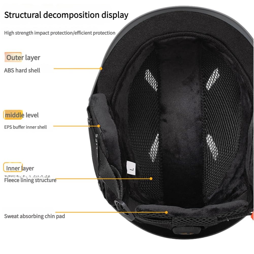 Casque de Ski de Ski Casque de Neige à Vent réglable pour Le matériel de Ski de Sport d'hiver extérieur pour Les Femmes Hommes