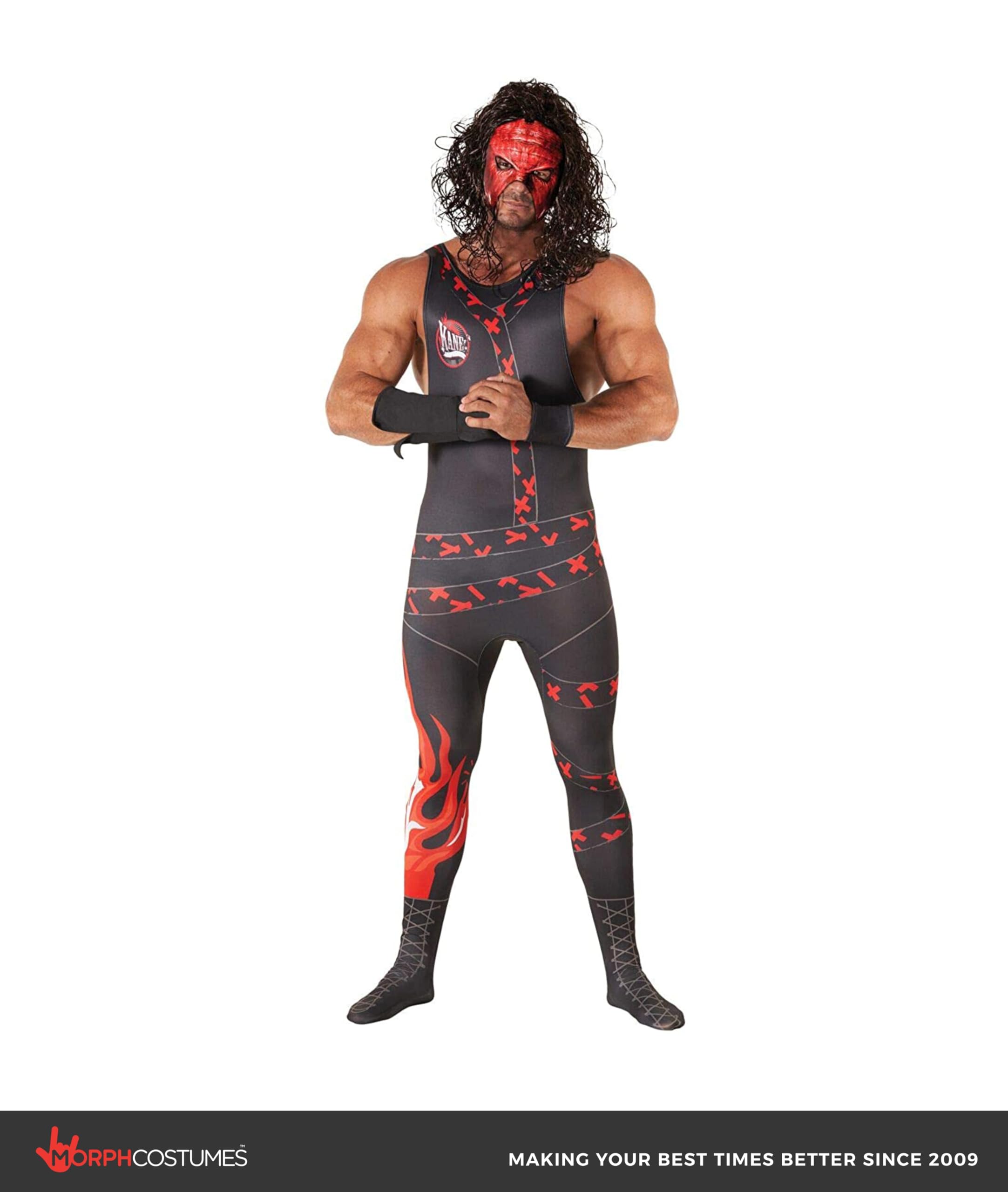 Morph Kane Strój WWE dla Dorosłych - Oficjalny Licencjonowany Kompletny Zestaw Zapaśniczy dla Mężczyzn