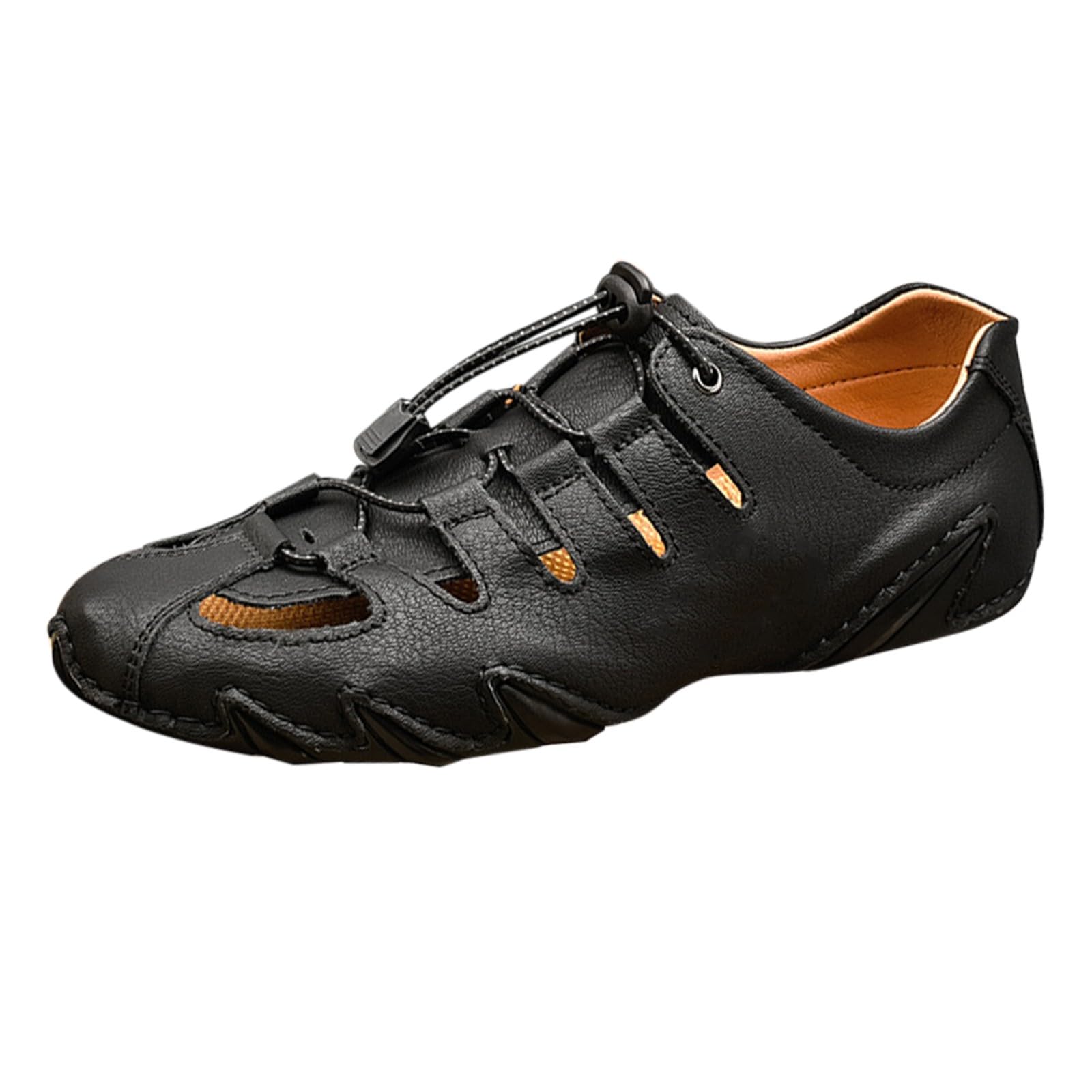 Sandalias de dedo cerradas para hombre Deportes al aire libre Zapatos descalzos Zapatos de playa ligeros ahuecados transpirables cómodos zapatos de pescador zapatos de pescador pies anchos