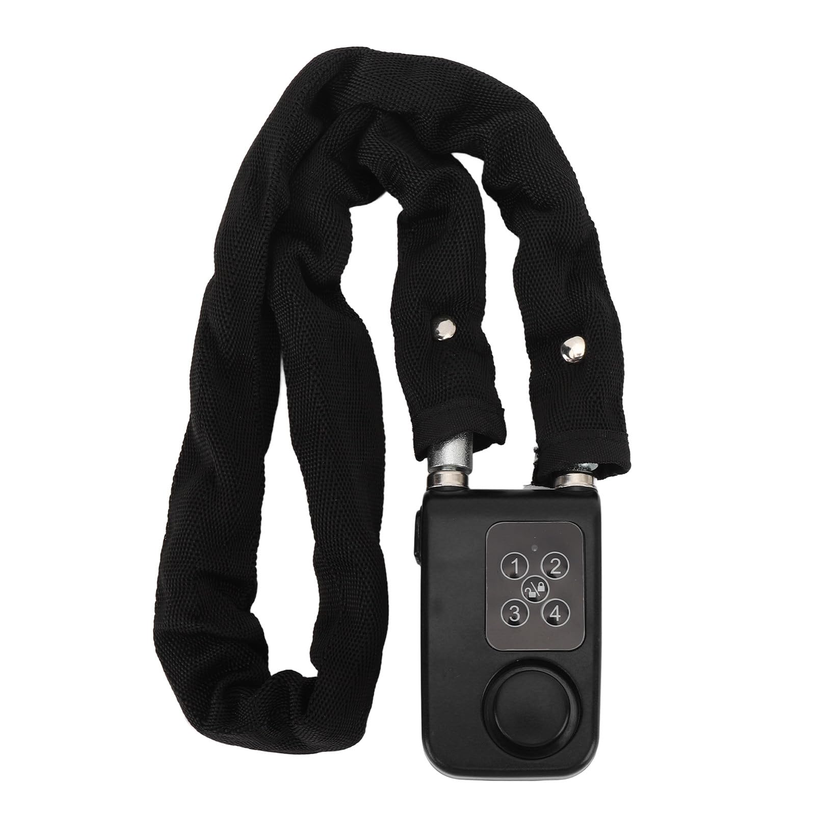 Blocco Senza Chiave per Bici, Password a 4 Cifre Avviso di Bassa Potenza Blocco Allarme Bici Antifurto Antipressione con Telecomando per Moto (BLACK)