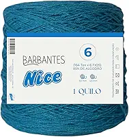 Barbante Parafinado Colorido Para Crochê Fio 6-1kg (AZUL CELESTE)
