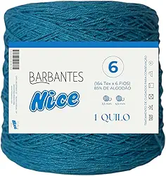 Barbante Parafinado Colorido Para Crochê Fio 6-1kg (AZUL CELESTE)