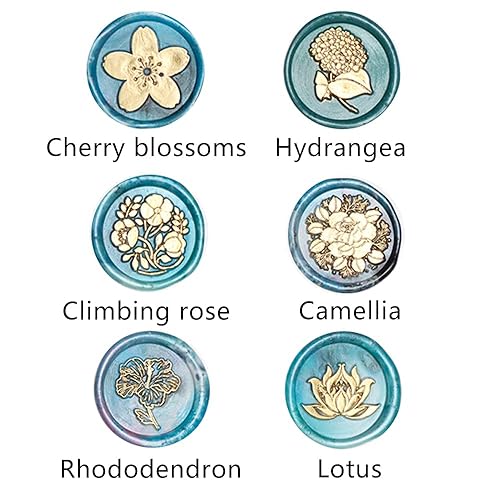 Miniatura 2 de YOSENLING - Sello de cera de rododendro kit de sello de cera de flores sello de cera personalizado vintage para tarjetas de carta invitaciones