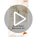 Image of 3PCS Set Bathroom Soap Dispenser Set with Toothbrush Holder and Vanity Tray Unbreakable (White)