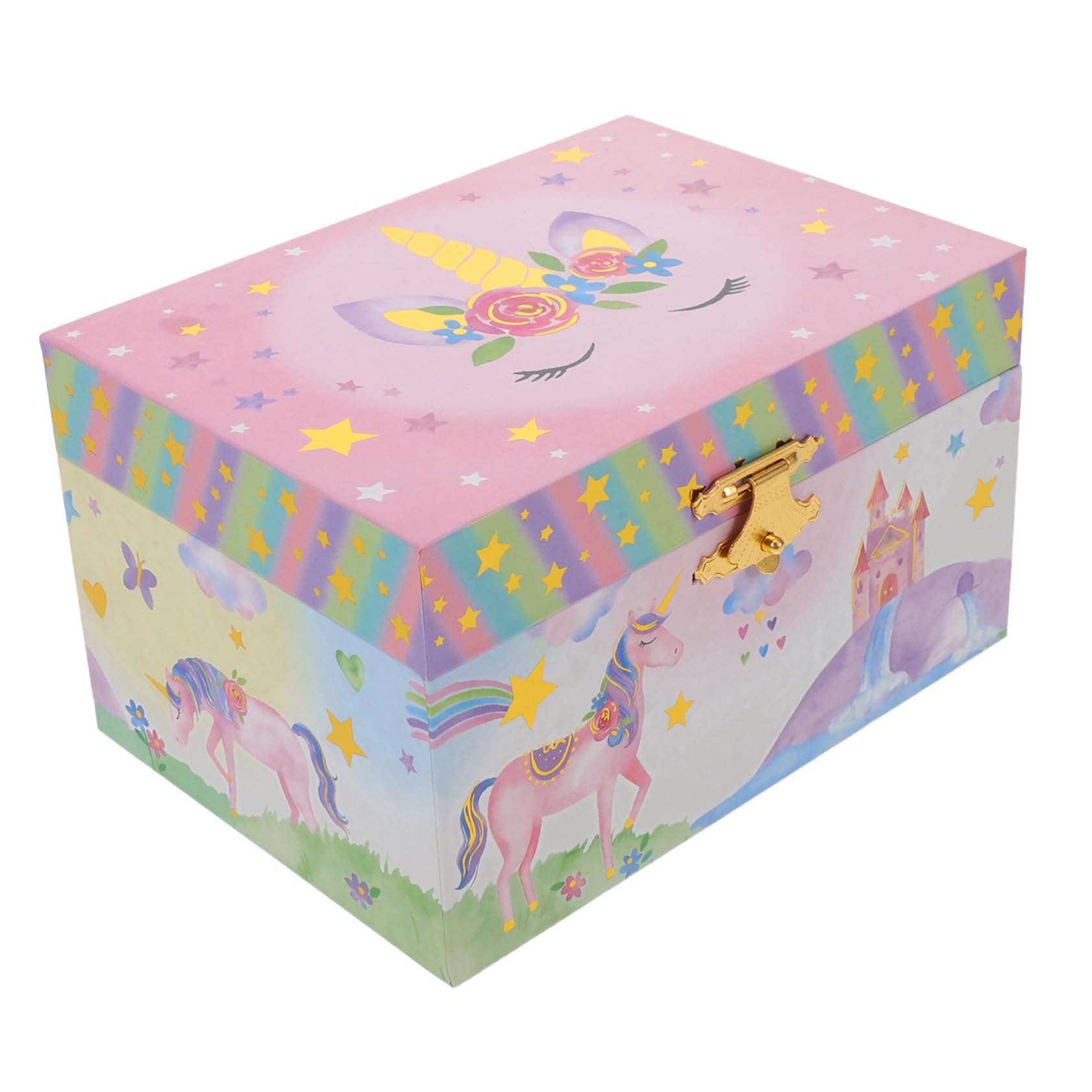 ibasenice Joyero Musical de Unicornio para Niña Caja de Música con Múltiples Compartimentos Cofre del Tesoro para Almacenamiento de Joyas Obsequio de Cumpleaños para Habitación de Niñas