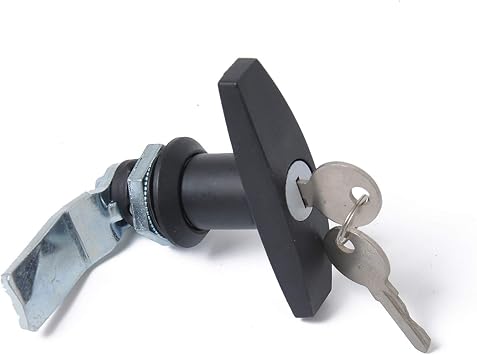 T-Handle Door Lock Latch for Truck Cap, Camper Trailer, Cabinet, Garage, Car RV Toolbox Black, 1 Pack