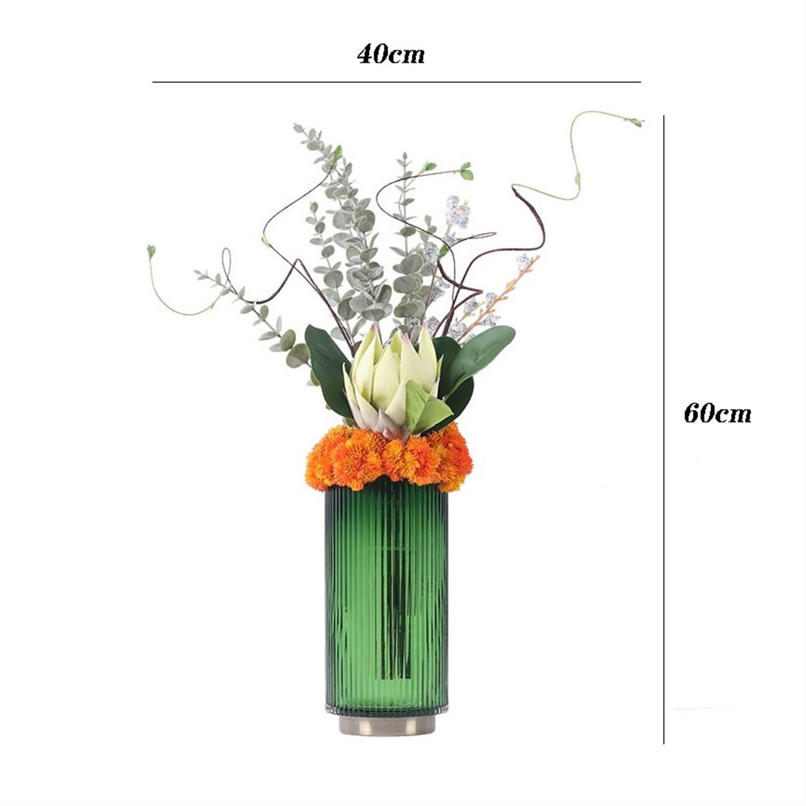 Arreglo Floral Artificial Florero de Lujo Ligero for Manualidades, simulación Moderna, arreglo Plantas, decoración Interior del hogar for Sala Estar