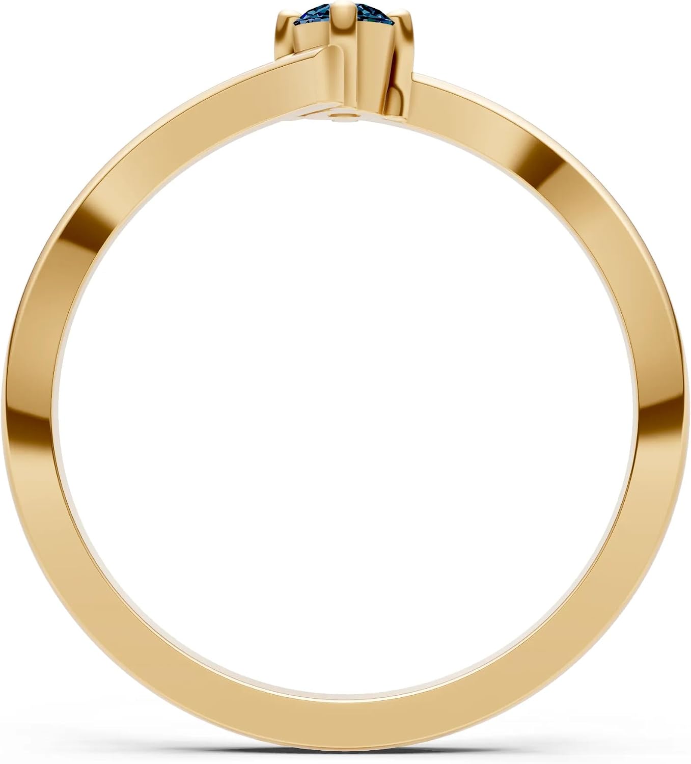 PEORA Round Cut Alexandrite Stackable Band Available in Solid 10K, 14K or 18K Ring – White, Yellow or Rose Gold